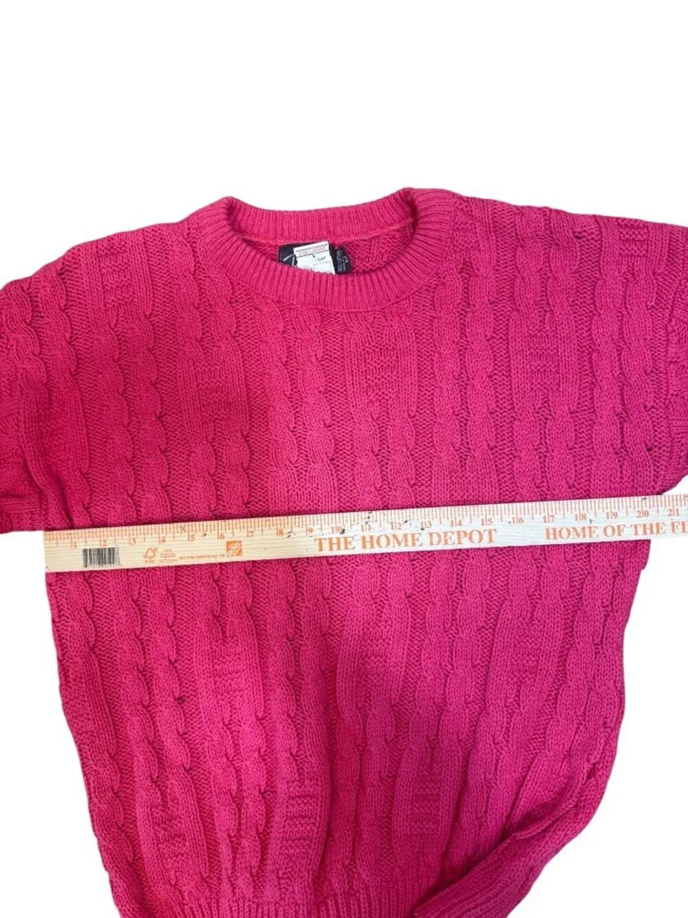 Chunky Cable Knit Lagenlook Crewneck Textured Depth Sweater VTG DEADSTOCK! Med